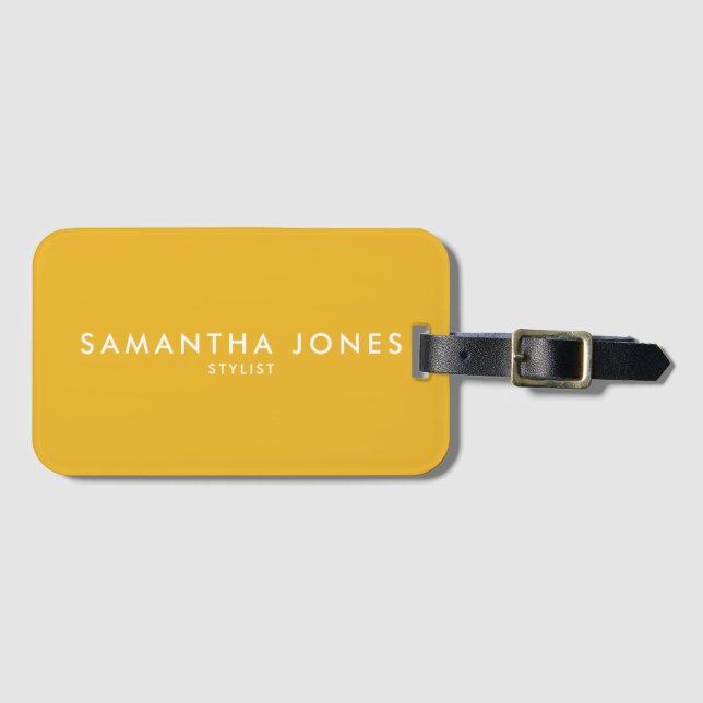 Simple Modern Minimal Ochre  Luggage Tag (Front Horizontal)