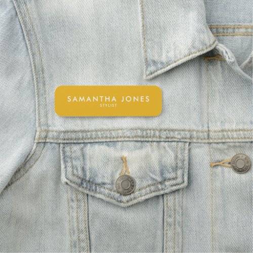 Simple Modern Minimal Ochre Name Tag