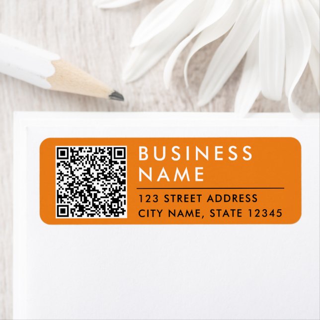  Simple Modern Minimal Orange Web QR Code Digital Label (Insitu)