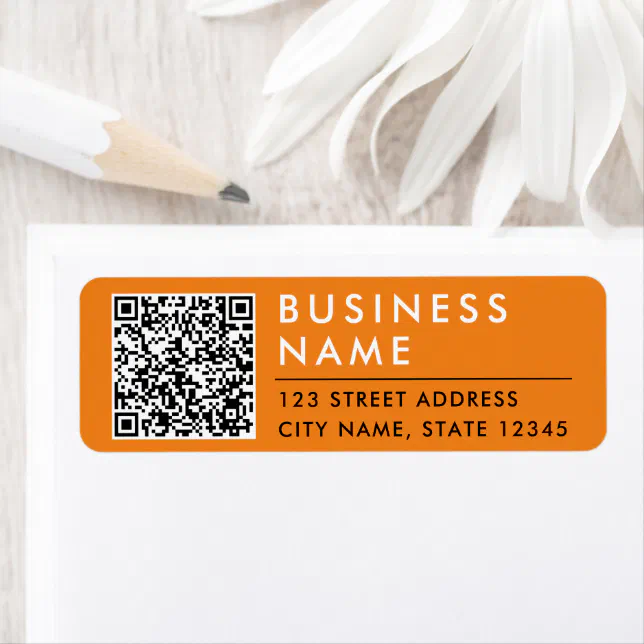 Orange Color Example Qr Code Simple Modern Minimal Orange Web QR Code Digital Label | Zazzle