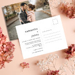Simple Modern Minimal Photo Wedding Invitation Postcard at Zazzle