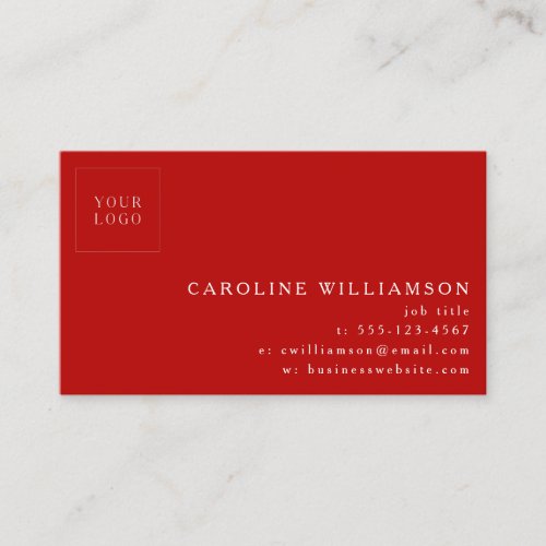 Simple Modern Minimal Professional Logo in Red Business Card