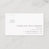Simple Modern Minimal Professional Logo Photo  Business Card (Front)