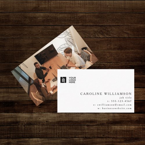 Simple Modern Minimal Professional Logo Photo Business Card