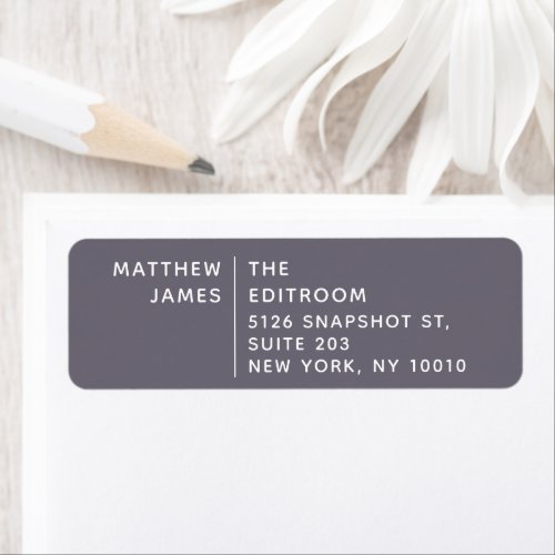 Simple Modern Minimal Purple Gray White Business Label