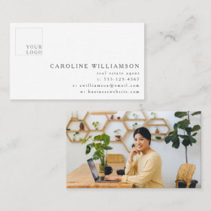 Simple Modern Minimal Real Estate Agent Logo Business Card