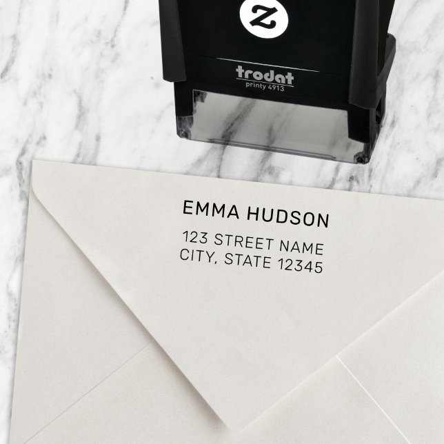 Simple Modern Minimal Return Address Self-inking Stamp (Creator Uploaded)