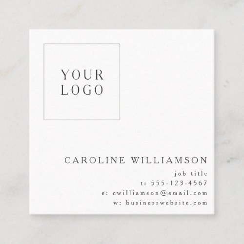 Simple Modern Minimal Square Professional Logo  Square Business Card