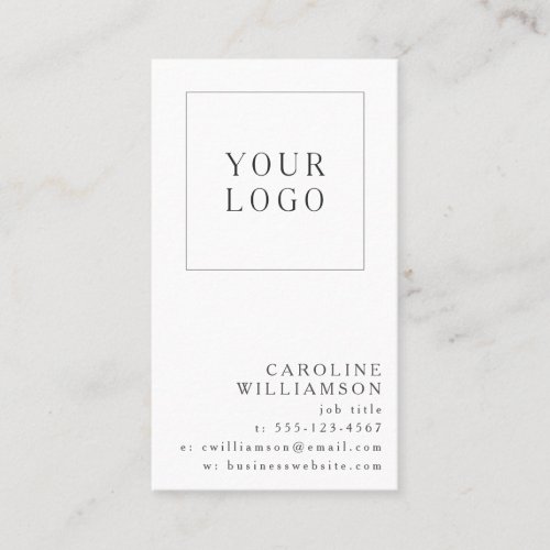 Simple Modern Minimal Vertical Professional Logo Business Card