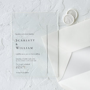 Simple Modern Minimal Wedding Acrylic Invitations