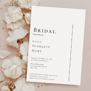 Simple Modern Minimal Wedding Bridal Shower Invitation