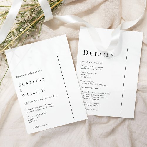 Simple Modern Minimal Wedding Details And Invitation