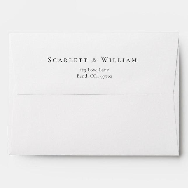 Simple Modern Minimal Wedding Envelope (Back (Top Flap))