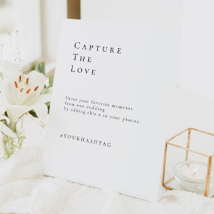 Simple Modern Minimal Wedding Hashtag Pedestal Sign