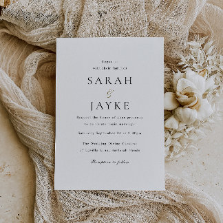 Simple Modern Minimal Wedding Invitation