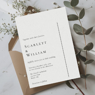 Simple Modern Minimal Wedding Invitation