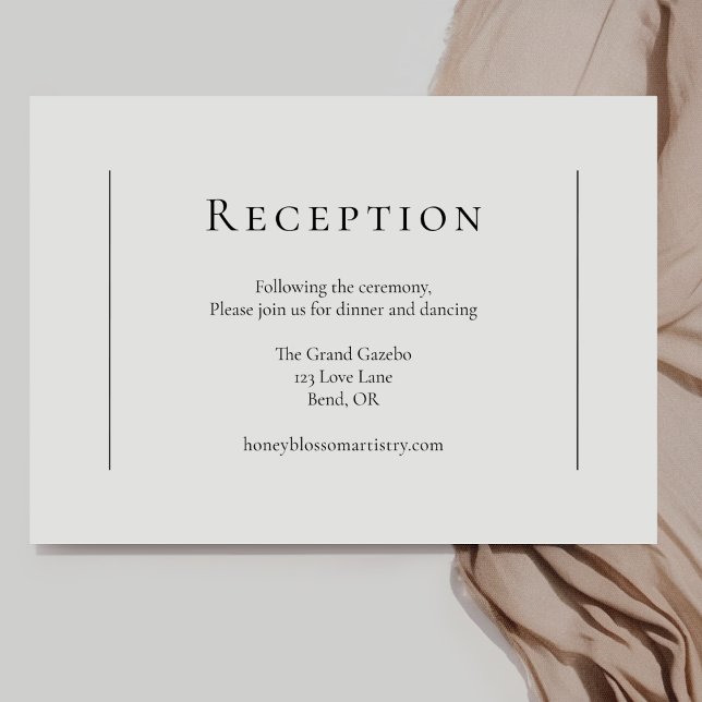 Simple Modern Minimal Wedding Reception Enclosure Card (Creator Uploaded)