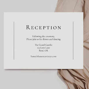 Simple Modern Minimal Wedding Reception Enclosure Card