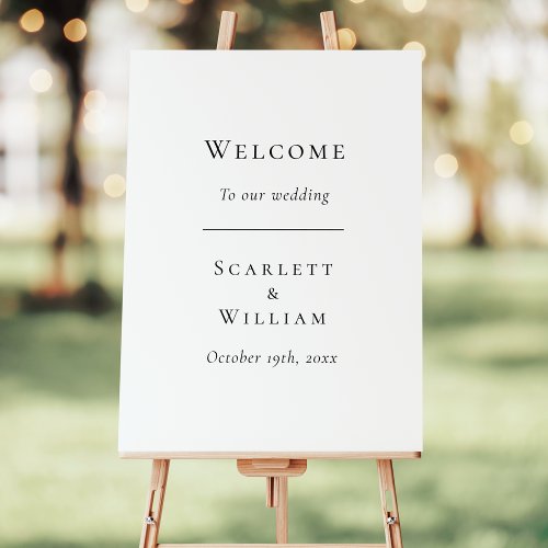 Simple Modern Minimal Wedding Welcome Sign