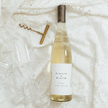 Simple Modern Minimal Wedding Wine Label<br><div class="desc">This simple modern minimal wedding wine label design is a timeless fusion of classic charm and contemporary simplicity. With a focus on minimalist style, this design features clean lines, neutral tones, and a sophisticated black and white palette, ensuring every detail exudes refined simplicity. Whether you're planning a traditional ceremony or...</div>