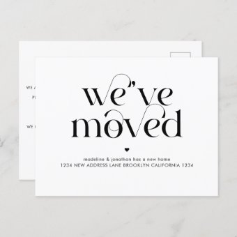 Simple Modern Minimal We've Moved Moving Announcement Postcard | Zazzle