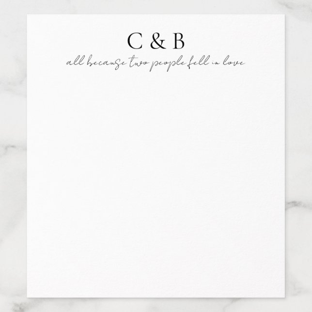 Simple Modern Minimalist Black and White Envelope Liner (Design)