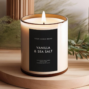 Simple Modern Minimalist Black Candle Label