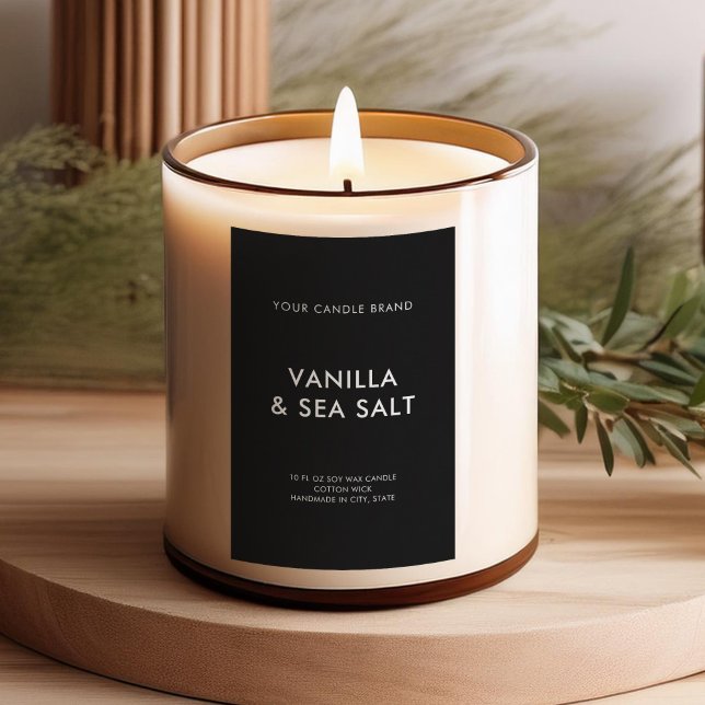 Simple Modern Minimalist Black Candle Label (Creator Uploaded)