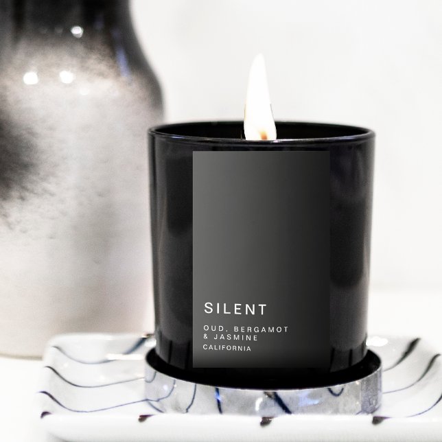 Simple Modern Minimalist Black Candle Label (Creator Uploaded)