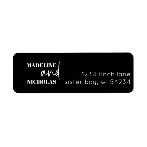 Simple Modern Minimalist Black Return Address Label