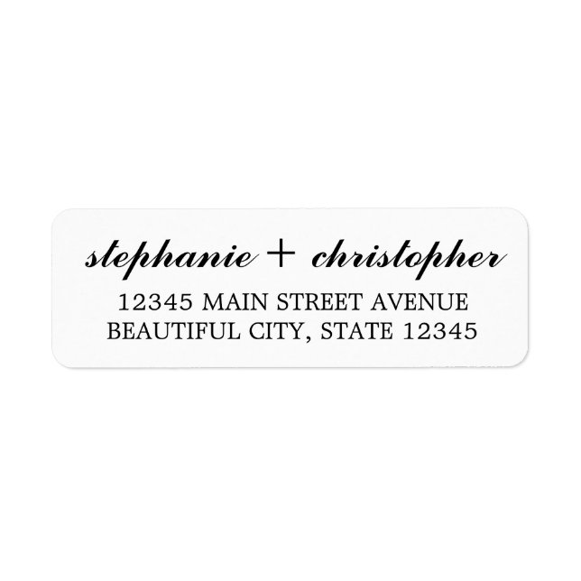 Simple Modern Minimalist Black Script Typography Label (Front)