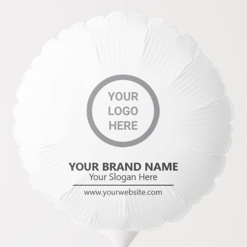 Simple Modern Minimalist Black  White Custom Logo Balloon