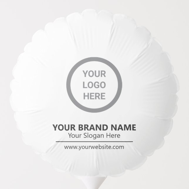 Simple Modern Minimalist Black & White Custom Logo Balloon (Back)