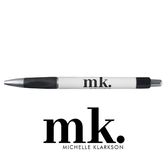 Simple Modern Minimalist Black White Monogram  Pen (Simple Modern Minimalist Black White Monogram Pen)