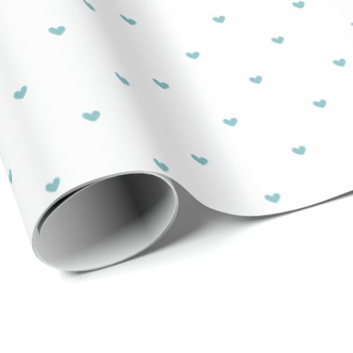 Simple Modern Minimalist Blue Hearts Pattern Wrapping Paper