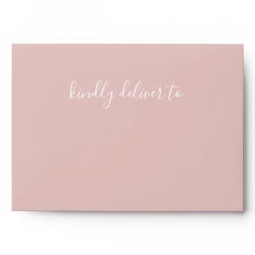 Simple Modern Minimalist Blush Wedding Envelope