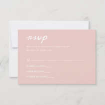 Simple Modern Minimalist Blush Wedding RSVP Card