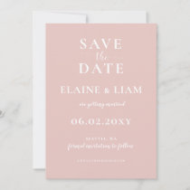 Simple Modern Minimalist Blush Wedding Save The Date