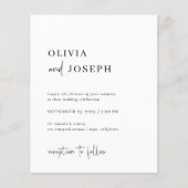 Simple Modern Minimalist Budget Wedding Invitation (Front)