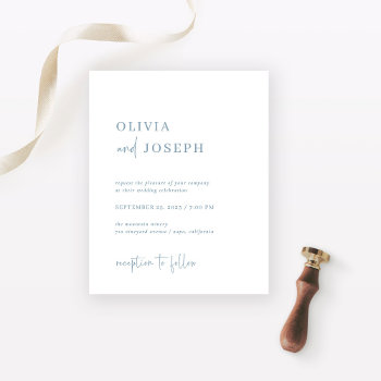 Simple Modern Minimalist Budget Wedding Invitation by Customize_My_Wedding at Zazzle