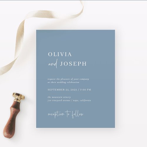 Simple Modern Minimalist Budget Wedding Invitation