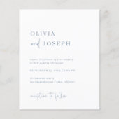 Simple Modern Minimalist Budget Wedding Invitation (Front)