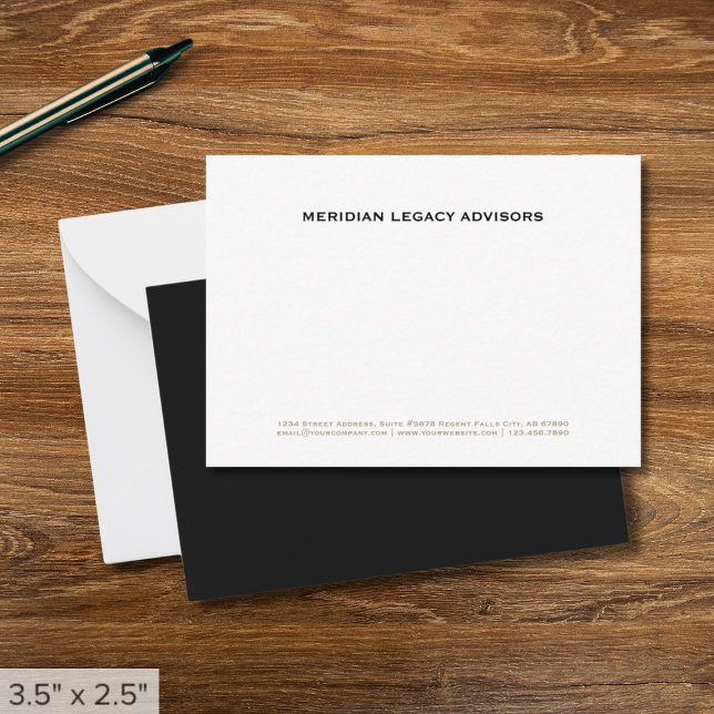 Simple Modern Minimalist Business Note Card (Creator Uploaded)