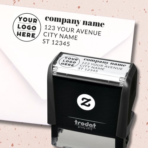 Simple Modern Minimalist Business Return Address Self_inking Stamp