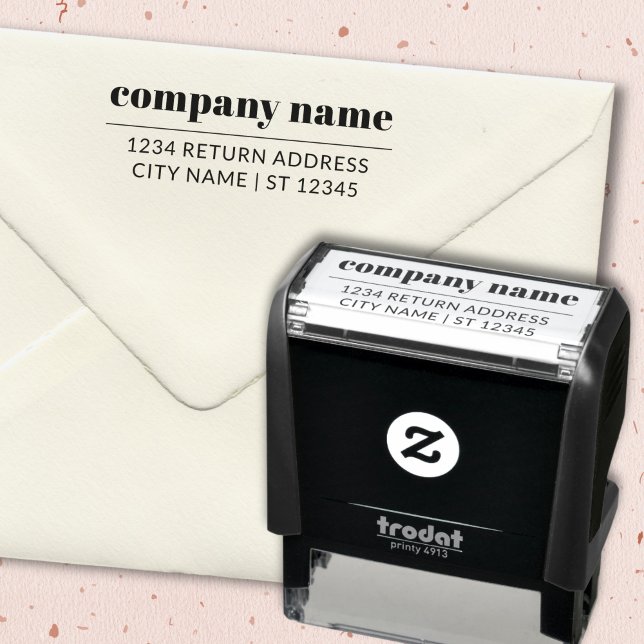 Simple Modern Minimalist Business Return Address Self-inking Stamp (Company Return Address Stamp)