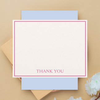 Simple Modern Minimalist Chic Pink Thank You Note Card