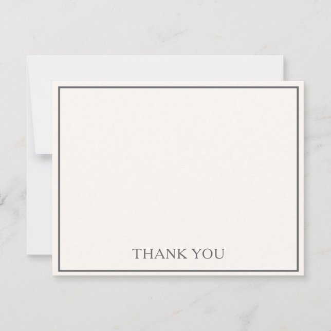 Simple Modern Minimalist Classic Thank You Note Card (Front)
