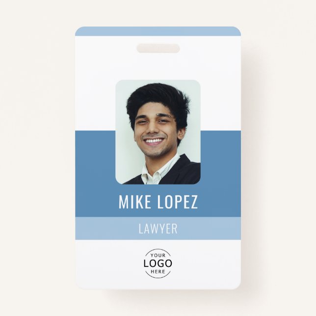 Simple Modern Minimalist Company Staff ID Badge (Front)
