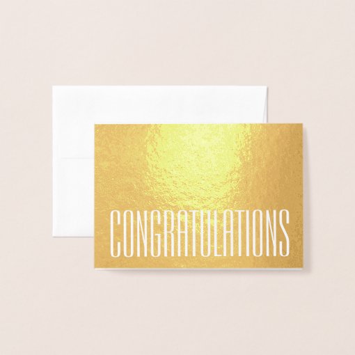 Simple Modern Minimalist Congratulations Gold Real Foil Card | Zazzle