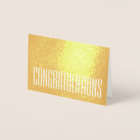 Simple Modern Minimalist Congratulations Gold Real Foil Card
